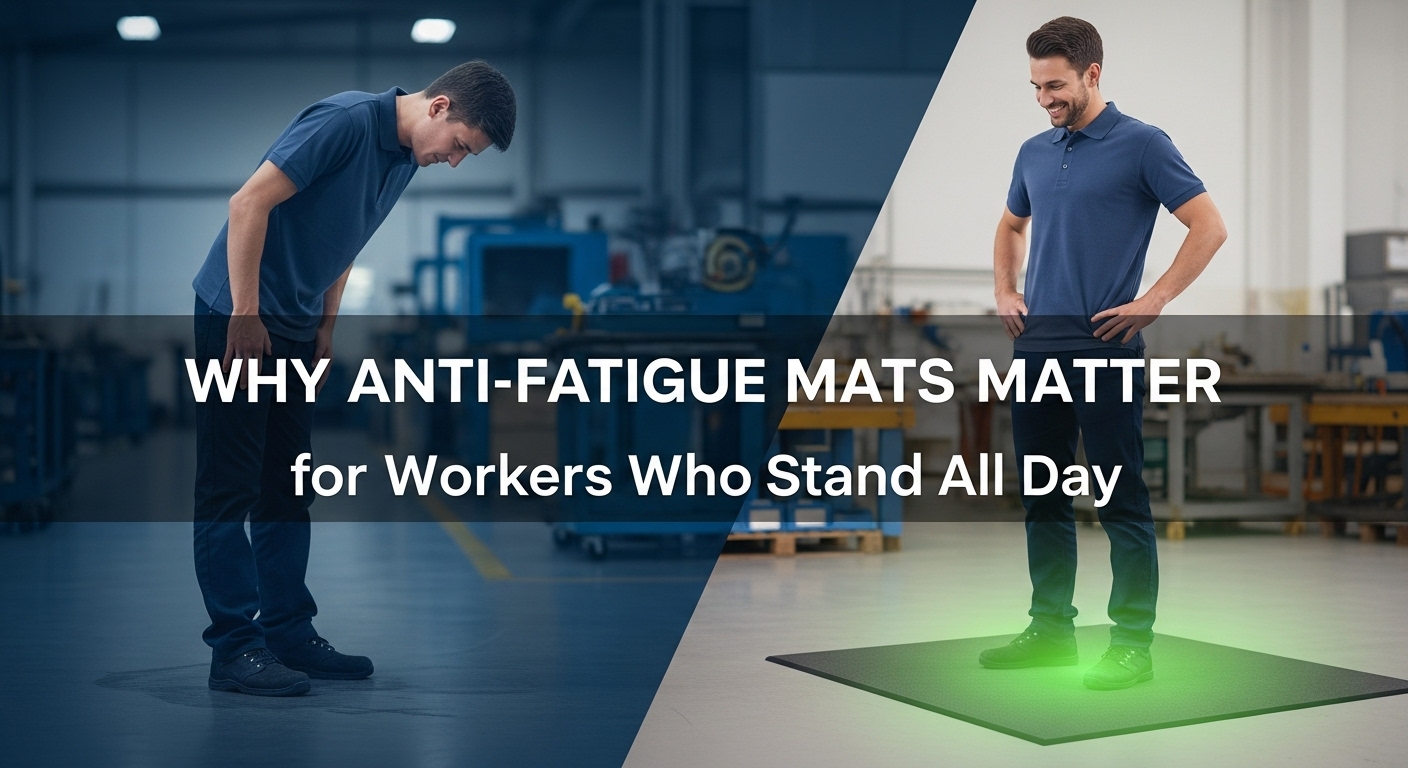Read more about the article Why Anti-Fatigue Mats Matter for Workers Who Stand All Day