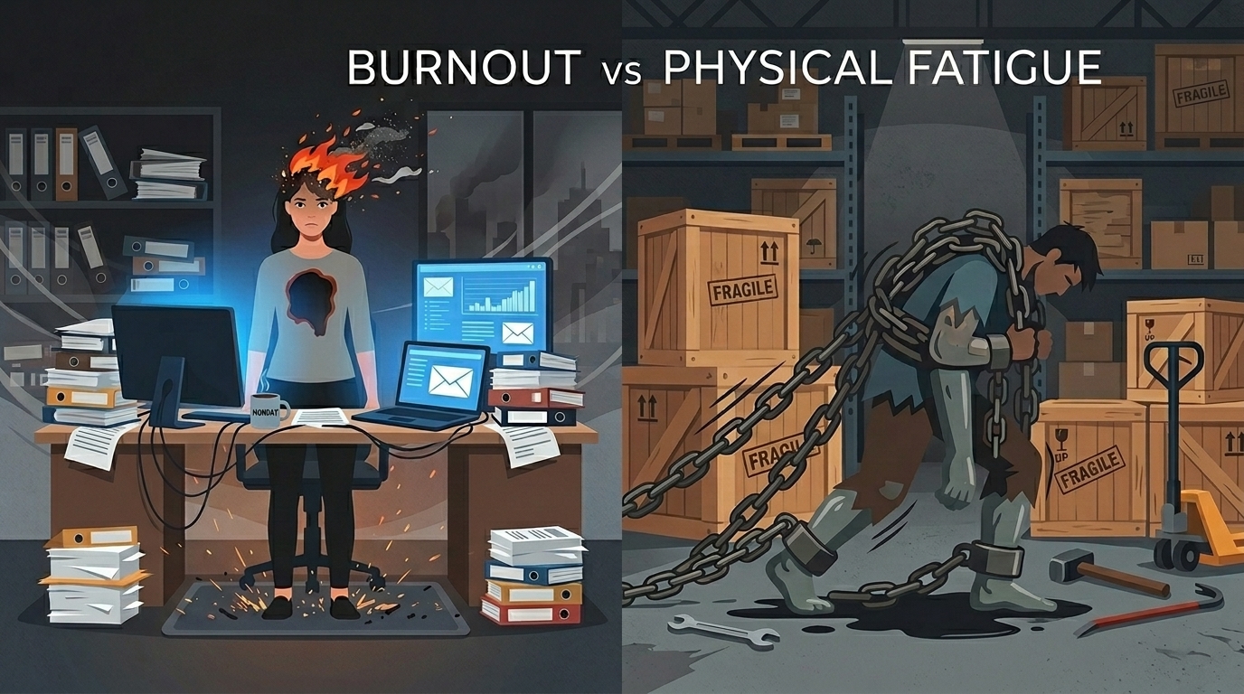 Read more about the article BURNOUT VS PHYSICAL FATIGUE: UNDERSTANDING THE DIFFERENCE