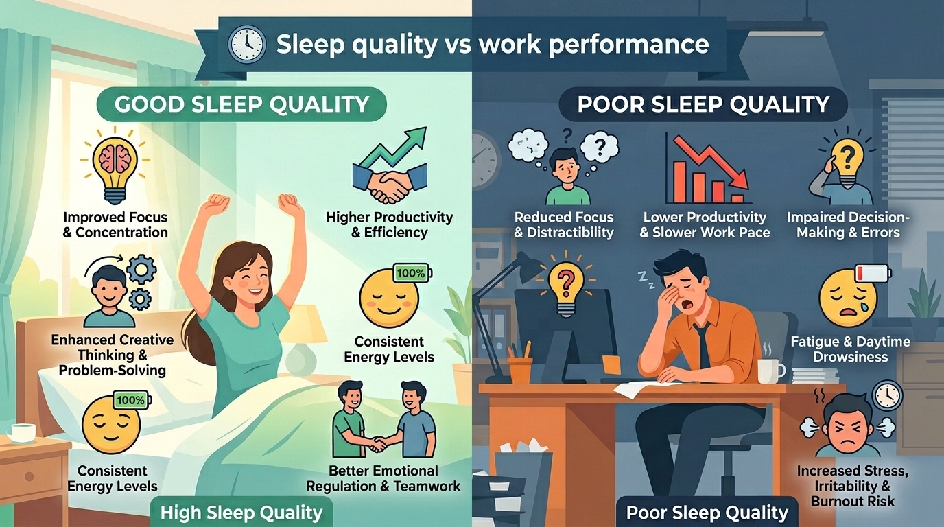Read more about the article SLEEP QUALITY VS WORK PERFORMANCE